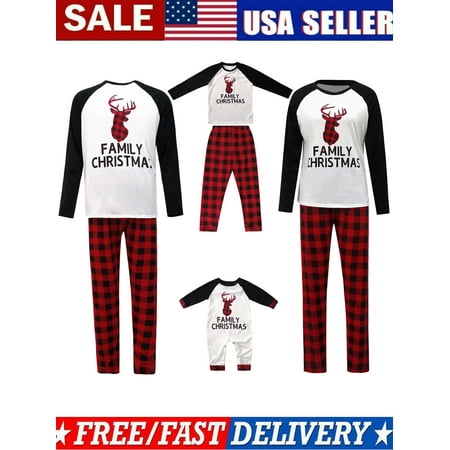 Matching Family Christmas Pajamas Long Sleeve Deer Raglan Tops + Plaid Pants Set Loungewear
Matching Family Christmas Pajamas Long Sleeve Deer Raglan Tops + Plaid Pants Set Loungewear