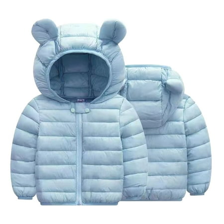 BIZIZA Coat for Infant Ears Hooded Solid Color Padded Zip Up Long Sleeve Tops 6M-3Y Chlid Baby Light Blue 120
BIZIZA Coat for Infant Ears Hooded Solid Color Padded Zip Up Long Sleeve Tops 6M-3Y Chlid Baby Light Blue 120