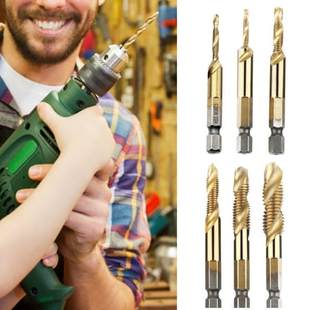 Enjoymall 6Pcs M3-M10 1/4 Inch Hexagonal Shank Machine High Speed Steel Spiral Compound Tap
Enjoymall 6Pcs M3-M10 1/4 Inch Hexagonal Shank Machine High Speed Steel Spiral Compound Tap