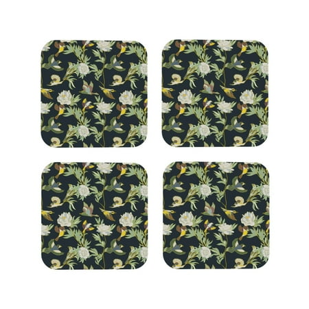 Coasters Set of 4 - Bird and Flower Print Drink Coasters for Tabletop Protection Leather Coasters for Living Room Decor and Housewarming Gift Square
Coasters Set of 4 - Bird and Flower Print Drink Coasters for Tabletop Protection Leather Coasters for Living Room Decor and Housewarming Gift Square