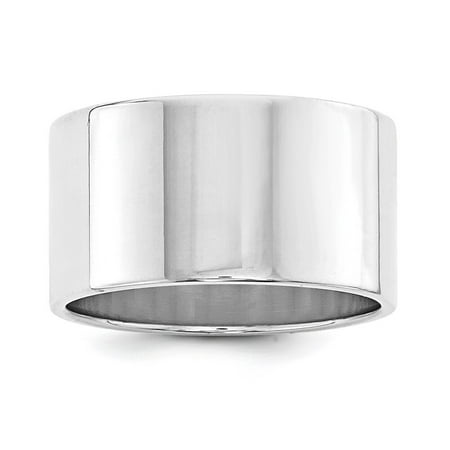 Lex & Lu Sterling Silver SS 12mm Flat Size 4 Band Ring