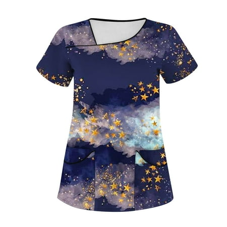 TKing Fashion Independence Day Women Plus Size Scrubs Top V-Neck Short Sleeve Printed Pockets Work Blouse for Women Dark Purple 5XL
TKing Fashion Independence Day Women Plus Size Scrubs Top V-Neck Short Sleeve Printed Pockets Work Blouse for Women Dark Purple 5XL