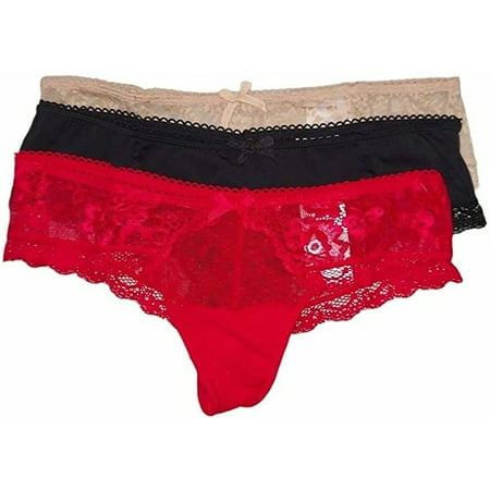 Secret Treasures Women s Dot Mesh Lace Thong Panties 3-Pack