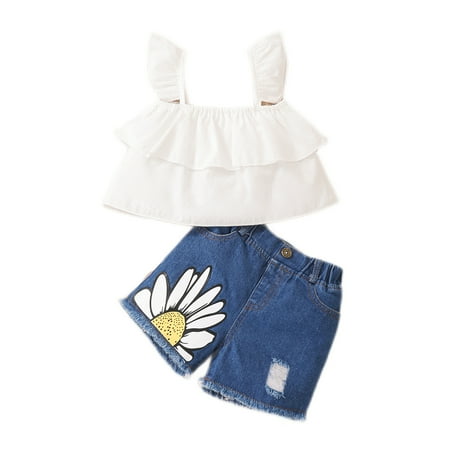 12 Months Infant Baby Girls Clothes 18 Months Toddler Girls Summer 2PCS Outfits Suspender Top Denim Shorts Set White
12 Months Infant Baby Girls Clothes 18 Months Toddler Girls Summer 2PCS Outfits Suspender Top Denim Shorts Set White