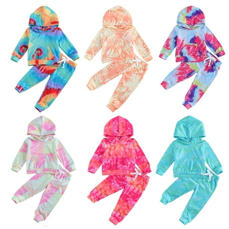 Xingqing Autumn 2pcs Tie-Dye Printed Girls Boys Outfits Sets Long Sleeve Pullover Hooded Tops Pants Blue 5-6 Years
Xingqing Autumn 2pcs Tie-Dye Printed Girls Boys Outfits Sets Long Sleeve Pullover Hooded Tops Pants Blue 5-6 Years