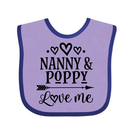 Inktastic Nanny and Poppy Love Me Gift Baby Boy or Baby Girl Bib