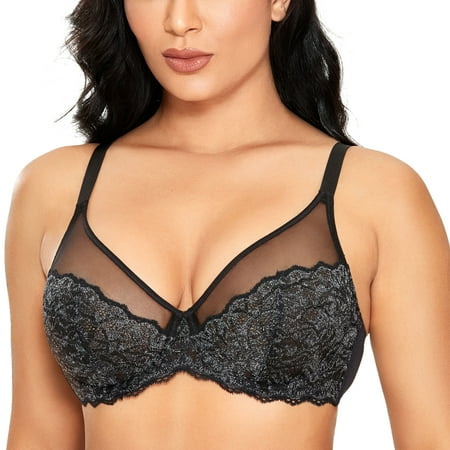 DOBREVA Women s Underwire Lace Bra Unlined Minimizer Plus Size Full Coverage See Through
DOBREVA Women s Underwire Lace Bra Unlined Minimizer Plus Size Full Coverage See Through