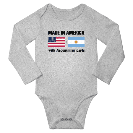 Made in America With Argentinian Parts Baby Long Sleeve Bodysuit (Gray 12 Months)
Made in America With Argentinian Parts Baby Long Sleeve Bodysuit (Gray 12 Months)