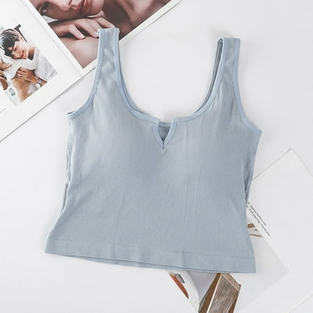 DENGDENG Women Sexy Fixed Cup Bralette Wireless Padded Bra Everyday Seamless Stretch Crop Top Yoga Bralette
DENGDENG Women Sexy Fixed Cup Bralette Wireless Padded Bra Everyday Seamless Stretch Crop Top Yoga Bralette