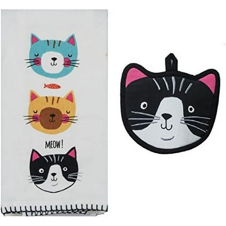 Crazy Cats Kitchen Towel Bundle With Potholder