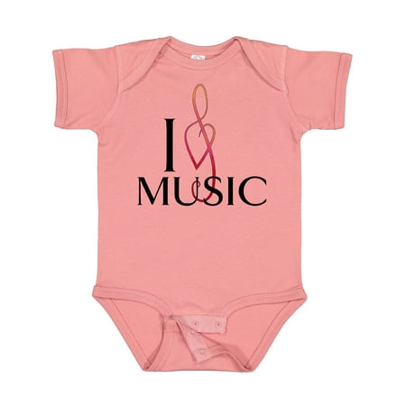 Inktastic I Love Music Gift Baby Boy or Baby Girl Bodysuit