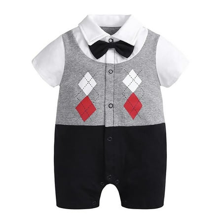 Newborn Baby Boys Short Sleeve Gentleman Print Romper Jumpsuit Outfit Clothes Fragarn
Newborn Baby Boys Short Sleeve Gentleman Print Romper Jumpsuit Outfit Clothes Fragarn
