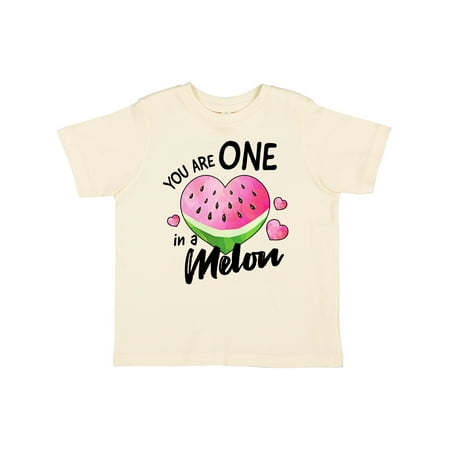 

Inktastic Valentines Day You Are One in a Melon with Hearts Gift Toddler Boy or Toddler Girl T-Shirt