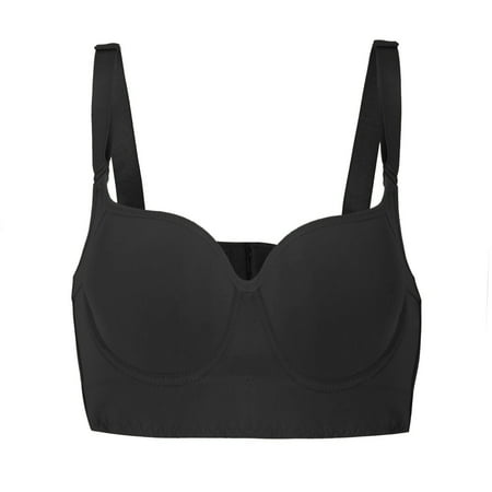 

UoCefik Bra Yoga Women Shapewear Bra Black No Wire Plus Size 8 Hook White Sports Bra Plunge Women Wireless Bra Black 34C