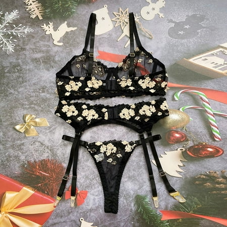 MRULIC intimates for women Steel Ring Bra Embroidery Underwear GString Women Lingerie Garter Belt Thong Black + L
MRULIC intimates for women Steel Ring Bra Embroidery Underwear GString Women Lingerie Garter Belt Thong Black + L