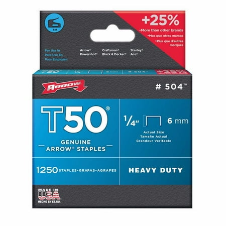 Arrow Fastener 504 T50 1/4-Inch Monel Steel Staples