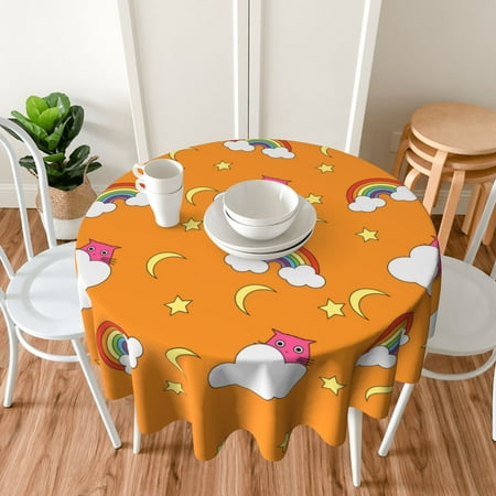 TEQUAN 60 Round Tablecloth Rainbow Moon Stars Cats Pattern Washable Polyester Table Cloth Waterproof Wrinkle Resistant Decorative Table Cover
TEQUAN 60 Round Tablecloth Rainbow Moon Stars Cats Pattern Washable Polyester Table Cloth Waterproof Wrinkle Resistant Decorative Table Cover