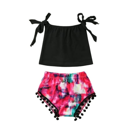 2Pcs Toddler Baby Girl Summer Clothes Set Solid Color Halter Tank Tops + Tie Dye Print Tassel Pompom Shorts
2Pcs Toddler Baby Girl Summer Clothes Set Solid Color Halter Tank Tops + Tie Dye Print Tassel Pompom Shorts