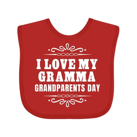 Inktastic Grandparents Day I Love My Gramma Gift Baby Boy or Baby Girl Bib