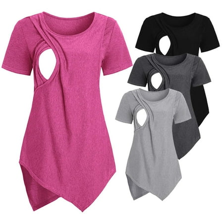 Tejiojio Maternity/Labor/Nursing Clothing Clearance Maternity Womens Nursing Round Neck Short Sleeve Round Neck Breastfeeding Blouse
Tejiojio Maternity/Labor/Nursing Clothing Clearance Maternity Womens Nursing Round Neck Short Sleeve Round Neck Breastfeeding Blouse