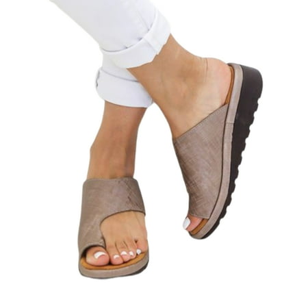 COOLL Women Wedge Lightweight PVC Slip-on Open Toe Slippers Sandals for Daily Life