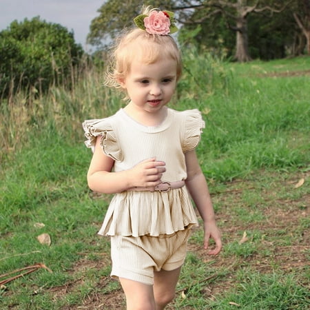CHGBMOK Clearance Toddler Baby Girls Ruffles Fly Sleeve Solid Tops Shorts Outfits Sets
CHGBMOK Clearance Toddler Baby Girls Ruffles Fly Sleeve Solid Tops Shorts Outfits Sets