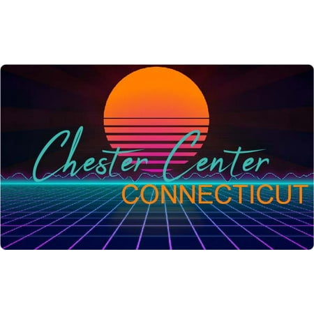 Chester Center Connecticut 4 X 2.25-Inch Fridge Magnet Retro Neon Design