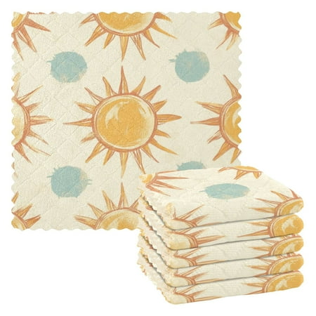 6 Pieces of Kitchen Towels 11x11Inch Kitchen Dish Cloths Kitchen Dish Towels Reuseable Cleaning Cloths Cartoon Cute Sun Seamless
6 Pieces of Kitchen Towels 11x11Inch Kitchen Dish Cloths Kitchen Dish Towels Reuseable Cleaning Cloths Cartoon Cute Sun Seamless