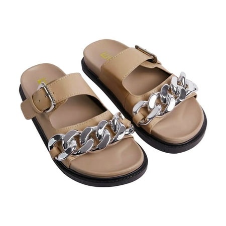 Womens Summer Metal Chain Casual Outer Wear Slippers Flat Beach Ladies Slippers Summer Open Toe Slide Sandals Comfortable Flats Flip-Flops Sandal Casual Platforms Wedge Sandals Heeled Sandals A4716
Womens Summer Metal Chain Casual Outer Wear Slippers Flat Beach Ladies Slippers Summer Open Toe Slide Sandals Comfortable Flats Flip-Flops Sandal Casual Platforms Wedge Sandals Heeled Sandals A4716