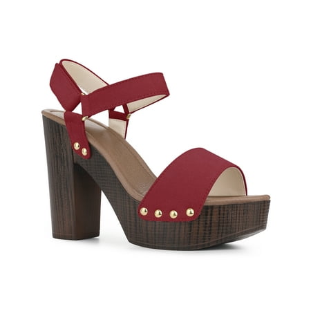 Perphy Women s Platform Slingback Chunky Heels Sandals