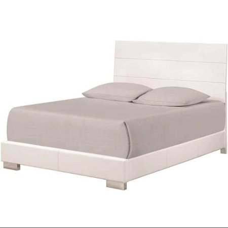 Panel Bed in High Gloss White Finish (King - 85.75 in. L x 79.5 in. W x 51.25 in. H)