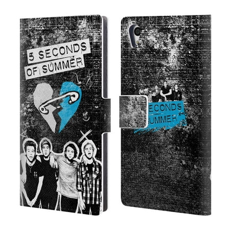 OFFICIAL 5 SECONDS OF SUMMER HEART LEATHER BOOK WALLET CASE COVER FOR SONY PHONES 1