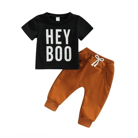 Calsunbaby Newborn Baby Boys Outfits Set Letter Hey Boo Short Sleeve T-shirt Tops Long Pants 2pcs Clothes Black 12-18 Months
Calsunbaby Newborn Baby Boys Outfits Set Letter Hey Boo Short Sleeve T-shirt Tops Long Pants 2pcs Clothes Black 12-18 Months