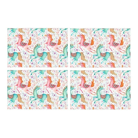 MKHERT Watercolor Flying Unicorns with Cartoon Bubbles and Hearts Placemats Table Mats for Dining Room Kitchen Table Decoration 12x18 inch Set of 4
MKHERT Watercolor Flying Unicorns with Cartoon Bubbles and Hearts Placemats Table Mats for Dining Room Kitchen Table Decoration 12x18 inch Set of 4