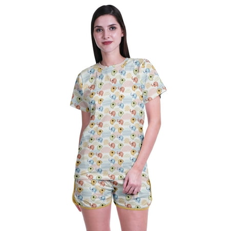Moomaya Womens Printed Tee and Shorts Pajama Set PJs Short Sleeve Sleepwear Nightwear S-XXL
Moomaya Womens Printed Tee and Shorts Pajama Set PJs Short Sleeve Sleepwear Nightwear S-XXL
