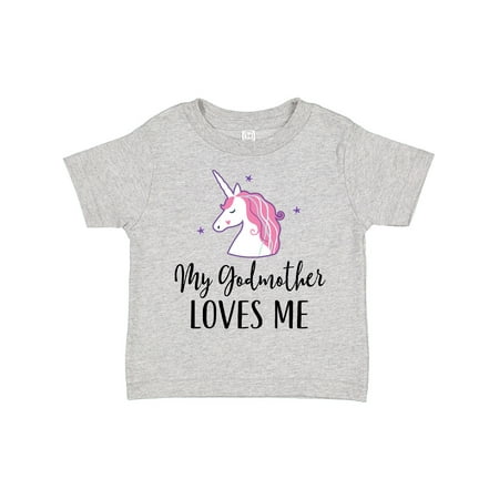Inktastic Godmother Loves Me Unicorn Girls Gift Toddler Toddler Girl T-Shirt