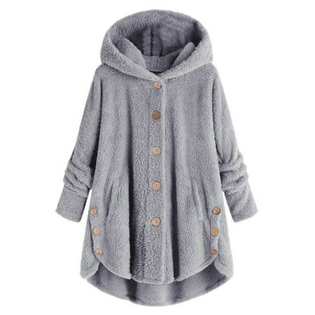 GOODLY Hooded Coat Womens Plush Jacket with Cat Ear Pocket Fleece Casual Overcoat Long Sleeve Coat Gray M
GOODLY Hooded Coat Womens Plush Jacket with Cat Ear Pocket Fleece Casual Overcoat Long Sleeve Coat Gray M