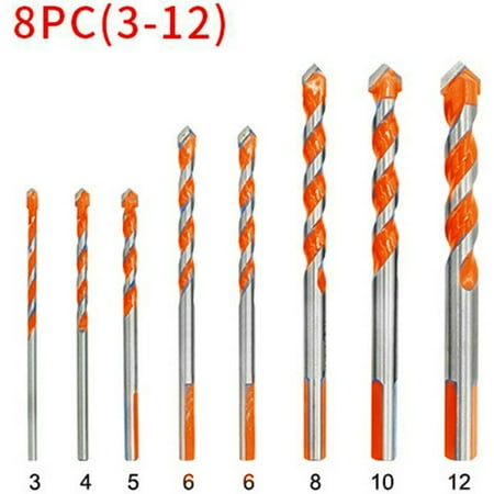 8pcs 3-12mm Triangle Drill Bit Multifunctional Drill Bit Triangle Drill Hand