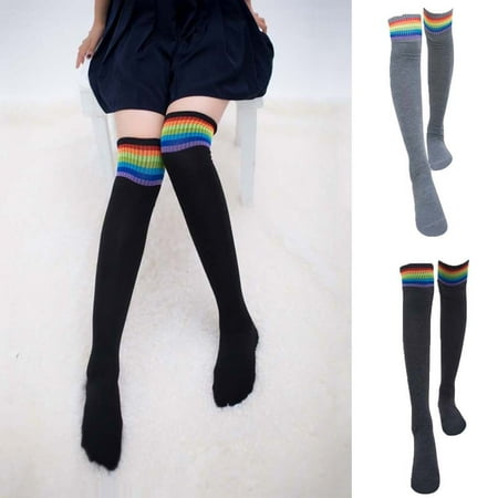 SPRING PARK Women Girl Rainbow Socks Women Girls Rainbow Striped Cotton Over the Knee High Socks
SPRING PARK Women Girl Rainbow Socks Women Girls Rainbow Striped Cotton Over the Knee High Socks