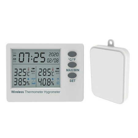 Sofullue Wireless Thermometer Hygrometer Wall-Mounted Desktop Home Humidity Sensor Temperature Meter with Time Date LCD Display
Sofullue Wireless Thermometer Hygrometer Wall-Mounted Desktop Home Humidity Sensor Temperature Meter with Time Date LCD Display