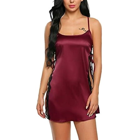 KOOYI Women Silk Sexy Lingerie Erotic Babydoll Lace Robe Dress Valentine s Nightgown Pajamas Wine Red / S
KOOYI Women Silk Sexy Lingerie Erotic Babydoll Lace Robe Dress Valentine s Nightgown Pajamas Wine Red / S