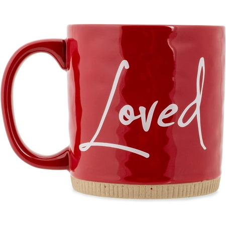 Powerful Words Loved 15 Ounce Ceramic Stoneware Coffee Mug Red