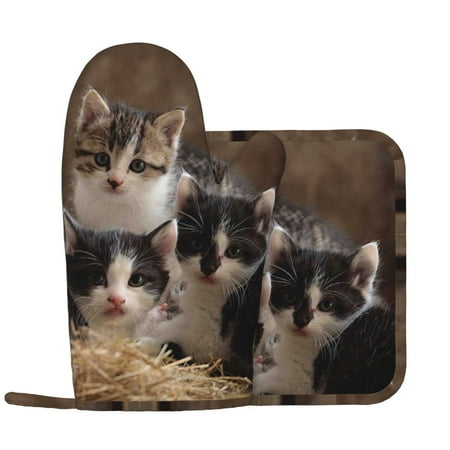 Cat Family Oven Mitts and Pot Holders Sets Heat Resistant Silicone Oven Mitts Pot Holders for Kitchen Cooking Baking Non-Slip Oven Gloves Hot Pads Potholders
Cat Family Oven Mitts and Pot Holders Sets Heat Resistant Silicone Oven Mitts Pot Holders for Kitchen Cooking Baking Non-Slip Oven Gloves Hot Pads Potholders