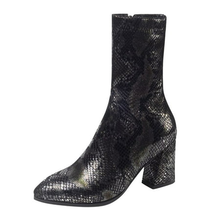 WANYNG Women s Fashion Snake Print Thick High Heel Zipper Retro Mid-tube Boots Bling Boots Women Womens Extra Wide Calf Boots Size 9.5
WANYNG Women s Fashion Snake Print Thick High Heel Zipper Retro Mid-tube Boots Bling Boots Women Womens Extra Wide Calf Boots Size 9.5