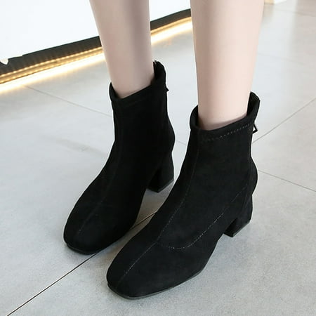 Boots Fashion Women Flock Solid Color Winter Keep Warm Plush Thick Sole Square Heels Zipper Mid Booties Square Toe Shoes
Boots Fashion Women Flock Solid Color Winter Keep Warm Plush Thick Sole Square Heels Zipper Mid Booties Square Toe Shoes