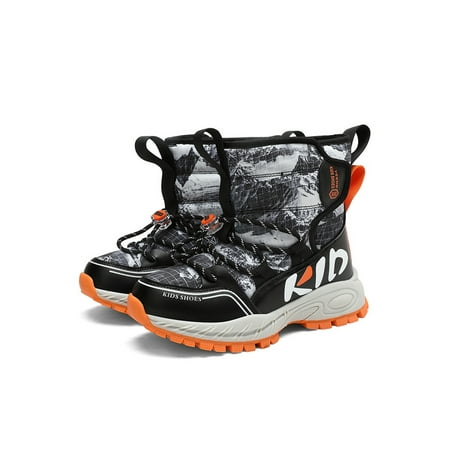 Lacyhop Boys Walking Casual Snow Boots Comfort Hook And Loop Warm Shoe Breathable Round Toe Winter Shoes Black Orange 1Y
Lacyhop Boys Walking Casual Snow Boots Comfort Hook And Loop Warm Shoe Breathable Round Toe Winter Shoes Black Orange 1Y