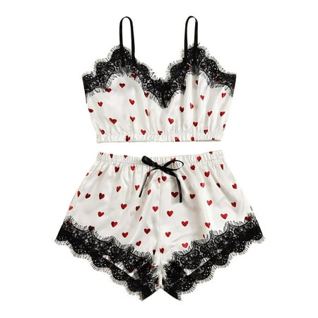 Lingerie for Women Ladies Satin Pajamas Sweet Printed Camisole + Shorts 2PCS Pajamas
Lingerie for Women Ladies Satin Pajamas Sweet Printed Camisole + Shorts 2PCS Pajamas