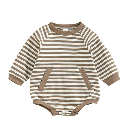 Baby Girls Romper s Girls Boys Winter Long Sleeved Romper Bodysuit Clothes Striped Print Pocket Cute Outfits
Baby Girls Romper s Girls Boys Winter Long Sleeved Romper Bodysuit Clothes Striped Print Pocket Cute Outfits