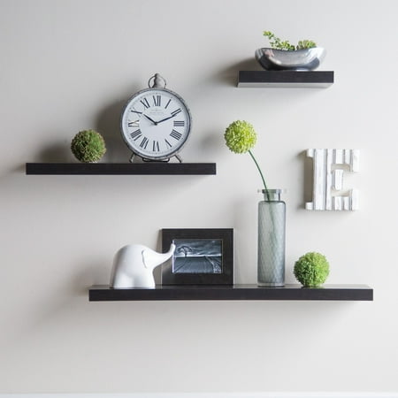 Hudson Easy Mount Floating Shelves - 3 pk. (36 in./24 in./12 in.) - Espresso