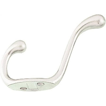 Prosource H6721007W-PS Coat and Hat Hook 2-Hook Zinc
